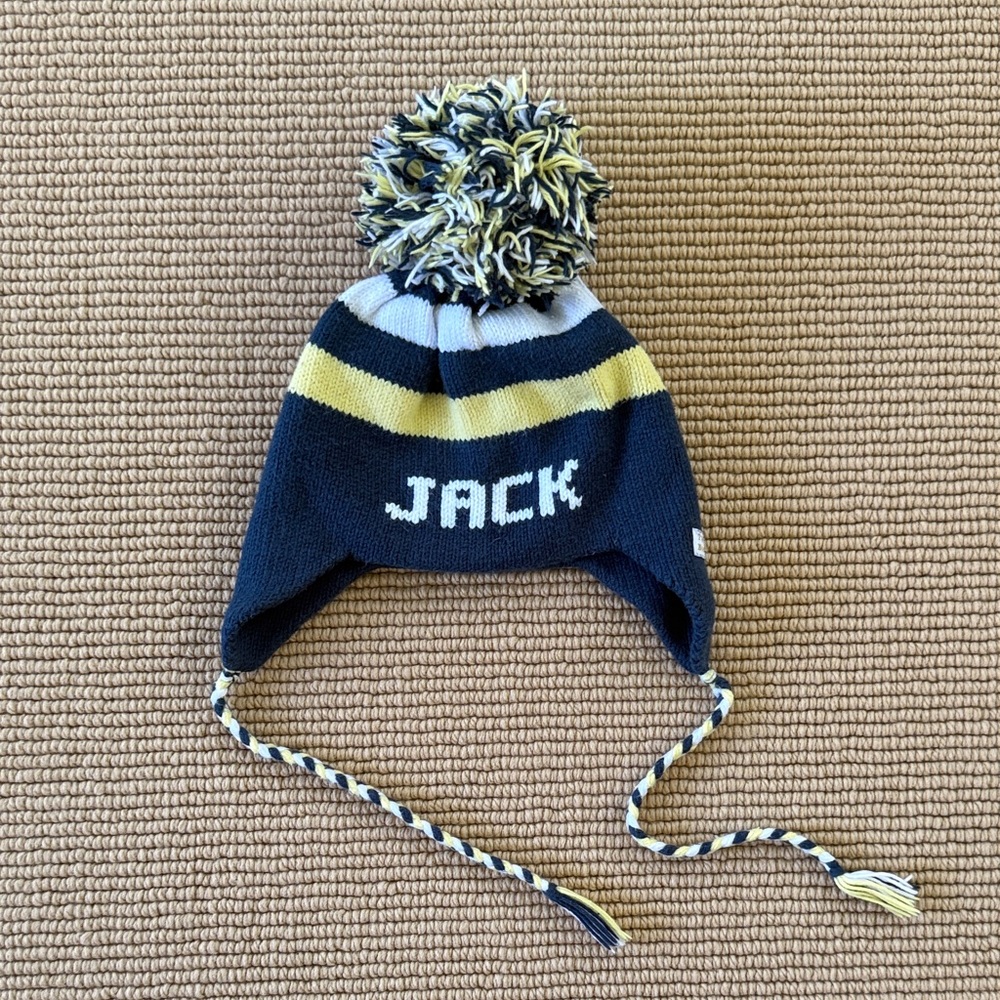The Beaufort Bonnet Company Navy and Yellow Pom-Pom Hat, JACK
